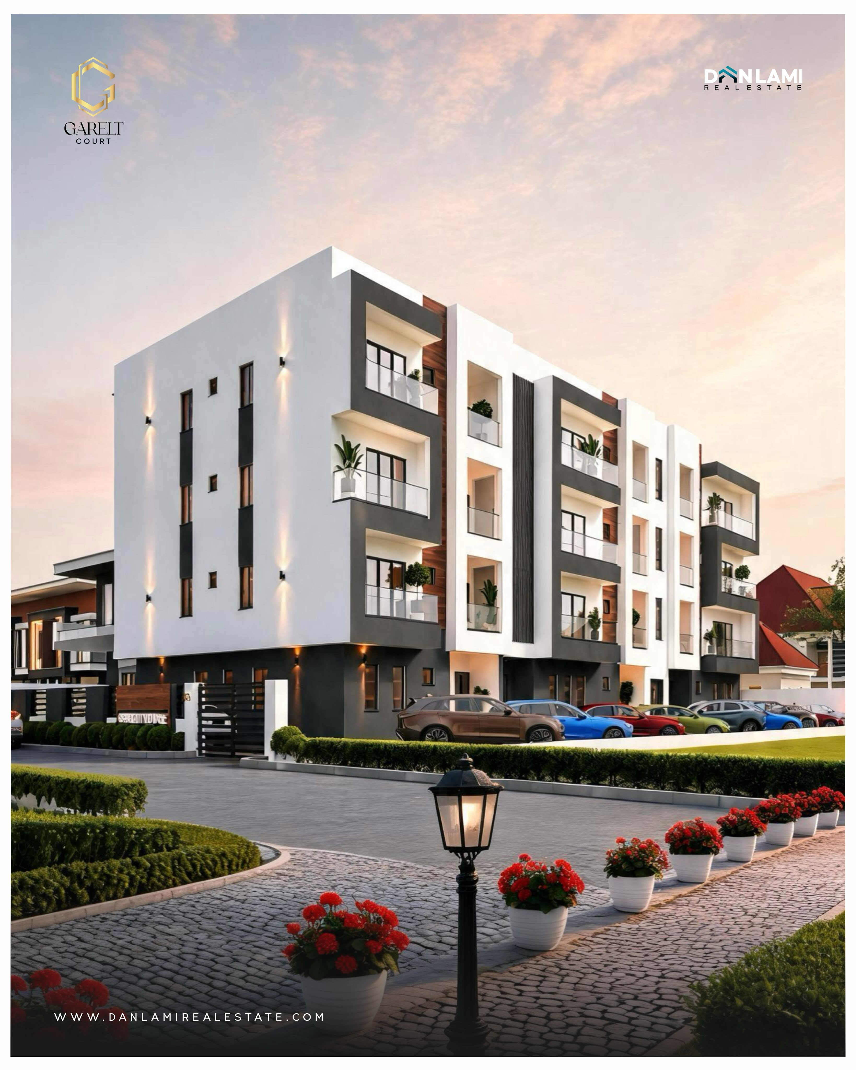 Garelt Court at dusk — Osapa London, Lekki
