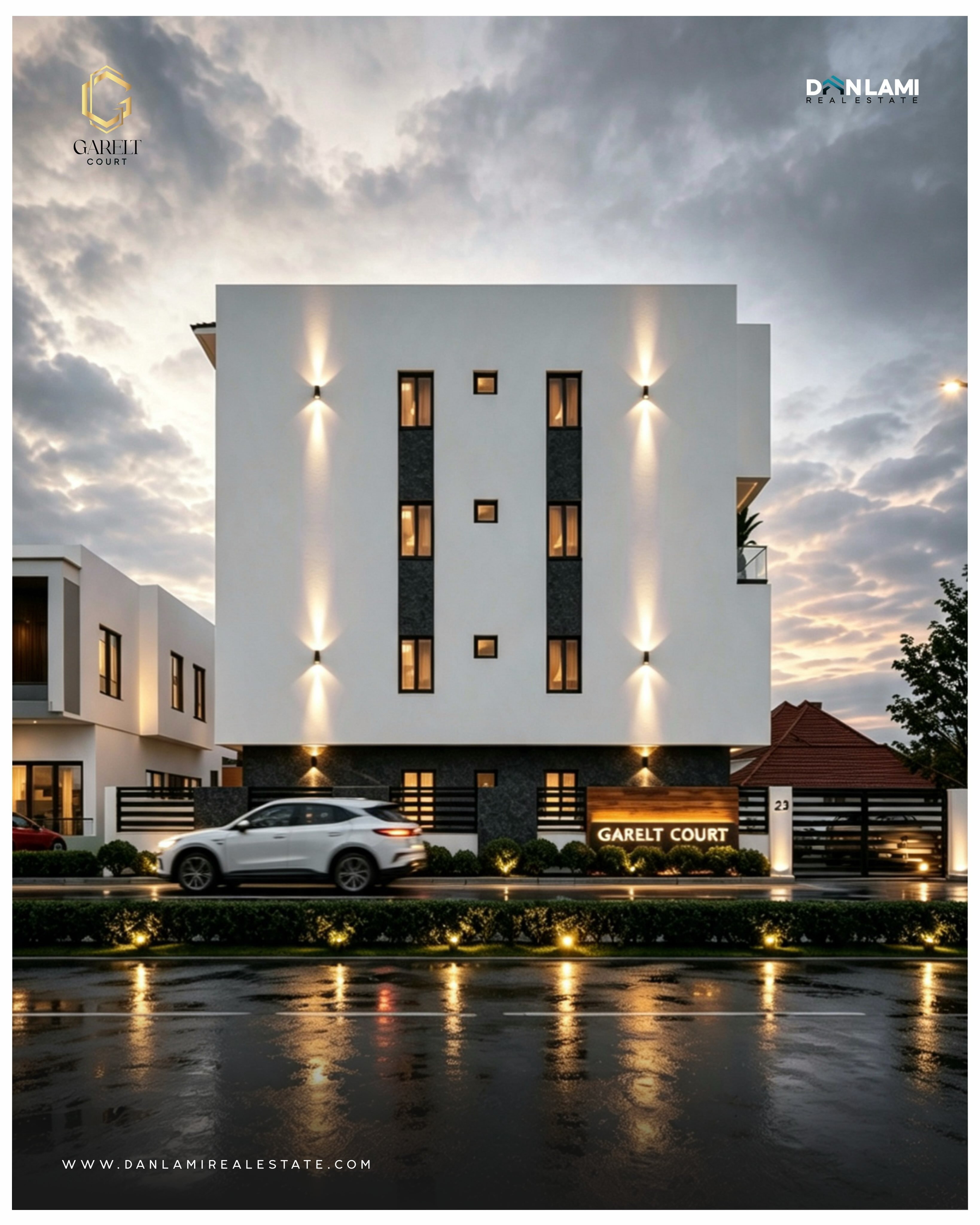 Garelt Court by night — Osapa London, Lekki